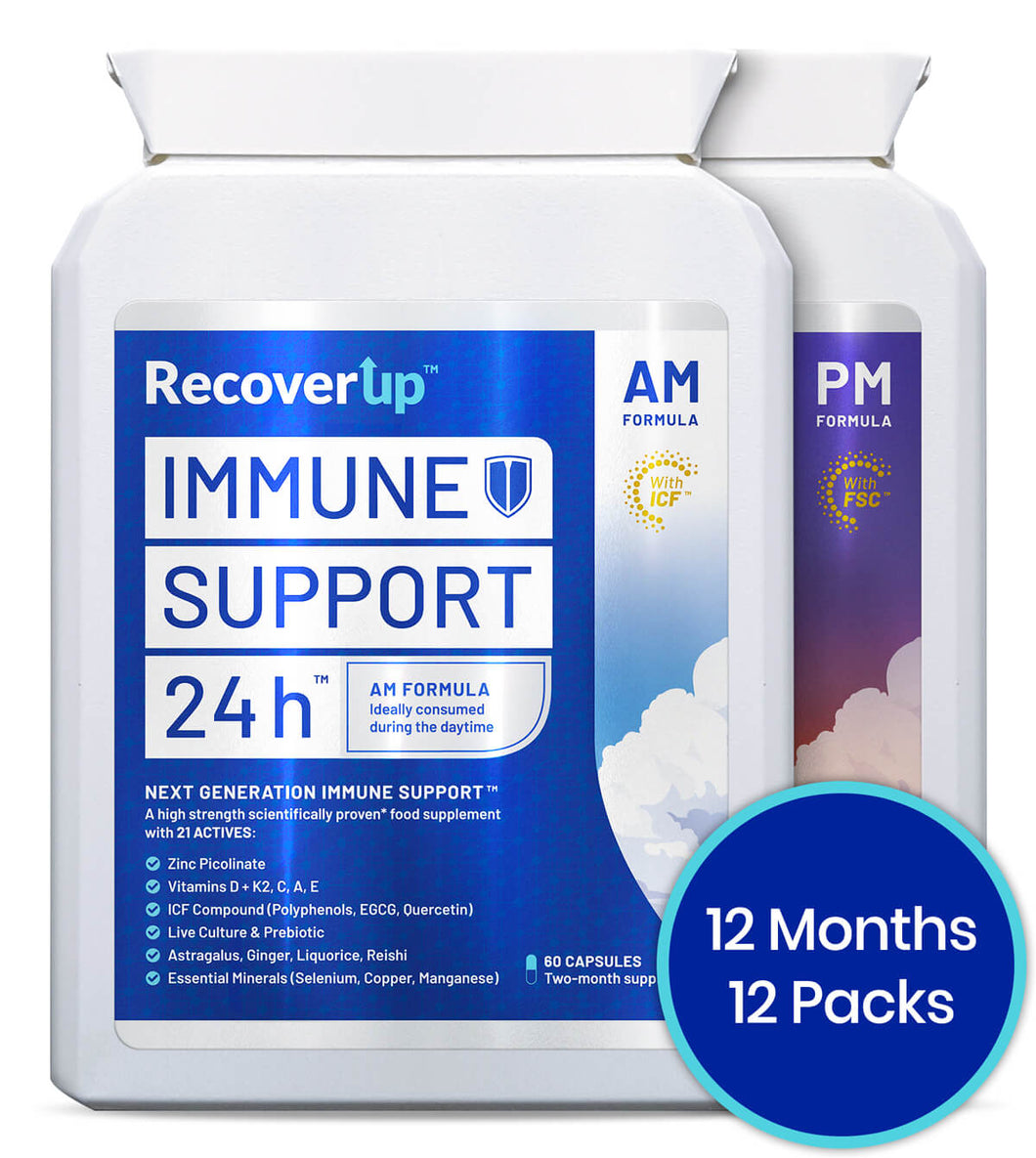 RecoverUp® Immune Support 24h™ (AM & PM formulas)